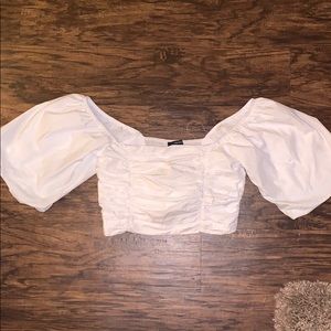 cropped off the shoulder top